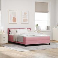 Boxspringbed met matras fluweel roze 160x200 cm