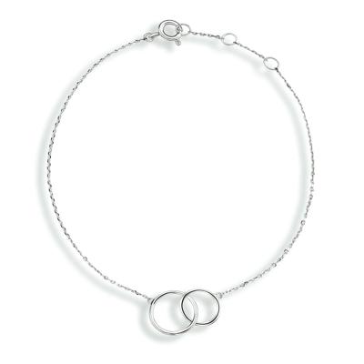 14k Witgouden Armband met Open Rondjes - 16,5-18,5 cm