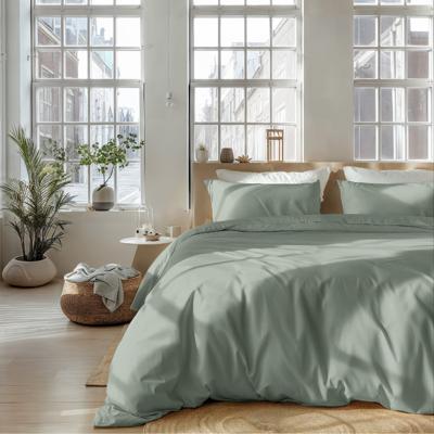 Dekbedovertrek Percale - Eenpersoons (140x200 cm) - Groen Percale katoen - Dessin: Effen - Presence - Dekbed-Discounter.nl