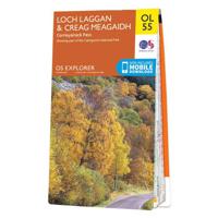 Wandelkaart - Topografische kaart OL55 OS Explorer Map Loch Laggan & Creag Meagaidh | Ordnance Survey - thumbnail