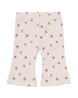 HEMA Flared Babylegging Rib Velours Ecru (ecru) - thumbnail