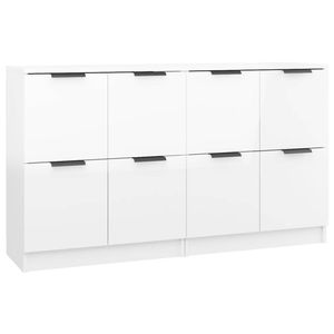 The Living Store Dressoir - Minimalistische Charme - Bewerkt Hout - 60 x 30 x 70 cm - Hoogglans Wit