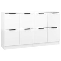 The Living Store Dressoir - Minimalistische Charme - Bewerkt Hout - 60 x 30 x 70 cm - Hoogglans Wit - thumbnail