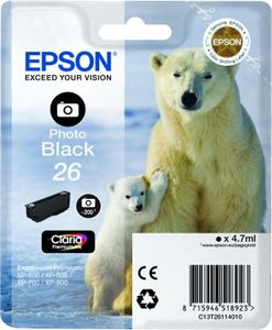 Epson Polar bear Singlepack Photo Black 26 Claria Premium Ink