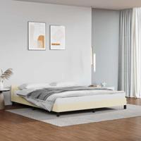 Bedframe met hoofdeinde zonder matras 180x200 cm crmekleurig