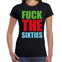 Fuck the sixties fun t-shirt zwart dames - thumbnail