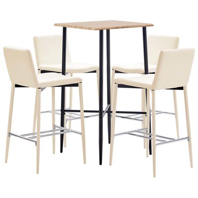 vidaXL 5-delige Barset kunstleer crème vidaXL 5-delige Barset kunstleer crème