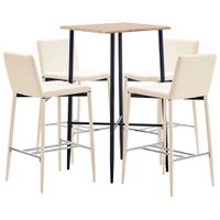 vidaXL 5-delige Barset kunstleer crème - thumbnail
