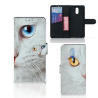 Nokia 2.3 | Telefoonhoesje | Met pasjeshouder | Witte Kat