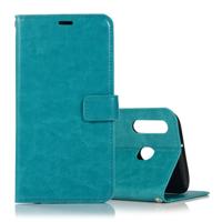 Crazy Horse textuur horizontale Flip lederen draagtas met houder & kaartsleuven & portemonnee & fotolijstjes voor Galaxy A30 (blauw)