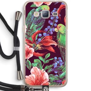 Papegaaien: Samsung Galaxy J3 (2016) Transparant Hoesje met koord