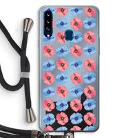 Klaproosjes: Samsung Galaxy A20s Transparant Hoesje met koord