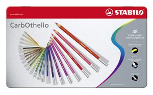 STABILO CarbOthello, Kalkpastel Kleurpotlood, Verkrijgbaar In 60 Kleuren, Metalen Etui Met 48 Kleuren
