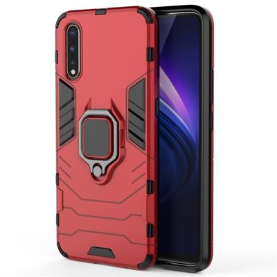 Voor vivo iQOO Neo PC + TPU schokbestendige beschermhoes met magnetische ring houder (rood)
