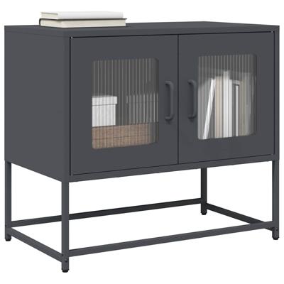 Tv-meubel 68x39x60,5 cm koudgewalst staal antracietkleurig