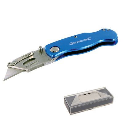 Silverline Vergrendel Snijmes - 90 mm - Inclusief 10 Reserve Mesjes Silverline Vergrendel Snijmes - 90 mm - Inclusief 10 Reserve Mesjes