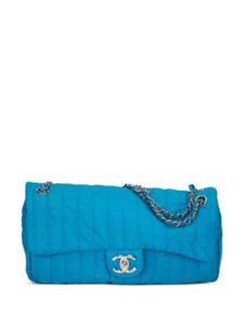 CHANEL Pre-Owned sac porté épaule matelassé à rabat (2012) - Bleu