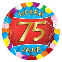 Bierviltjes 75 jaar - 25x stuks - multicolor - verjaardag/feest - feestartikelen