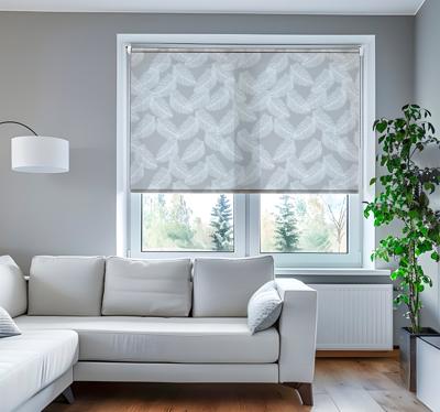 Grijze minimalistische veren modern rolgordijn