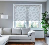 Grijze minimalistische veren modern rolgordijn
