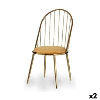 Stoel Gift Decor Gouden Mosterd Polyester Ijzer 48 x 95,5 x 48 cm Stangen (2 Stuks)