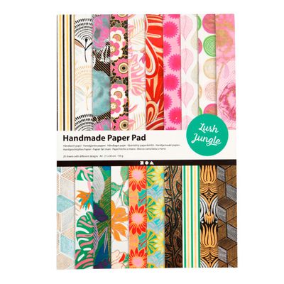 Creativ Company Papierblok jungle met handgemaakt papier, 20 vellen