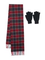 Barbour ensemble écharpe-gants à motif tartan - Rouge