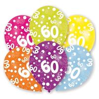 Ballonnen 60 jaar - 6x - 27 cm - verjaardag - leeftijd feestballonnen - Feestartikelen