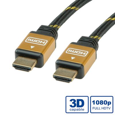 ROLINE 11.04.5510 HDMI kabel 20 m HDMI Type A (Standaard) Zwart, Goud