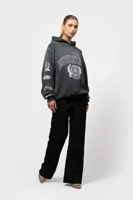 Equalité College Hoodie Dames Donkergrijs - Maat S - Kleur: DonkergrijsWit | Soccerfanshop