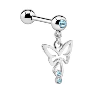 Jeweled Barbell with Charm Chirurgisch staal 316L / Belegde messing Barbells