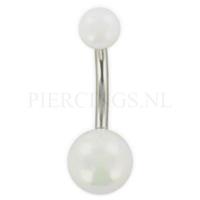 Navelpiercing acryl parelmoer wit Navelpiercing acryl parelmoer wit