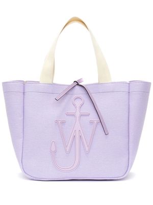 JW Anderson sac cabas en toile à patch logo - Violet