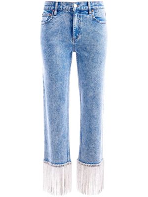 alice + olivia jean court à ornements en cristal - Bleu