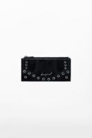 Middelgrote portemonnee met slangenstuds - BLACK - U
