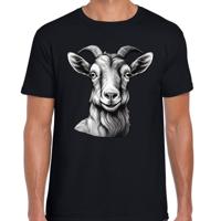 Cadeau T-shirt heren - boerderijdieren liefhebber - zwart - geit Cadeau T-shirt heren - boerderijdieren liefhebber - zwart - geit