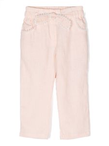 Chloé Kids ensemble haut-pantalon à détails de nœuds - Rose