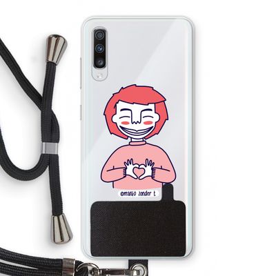 Hartje: Samsung Galaxy A70 Transparant Hoesje met koord