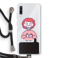 Hartje: Samsung Galaxy A70 Transparant Hoesje met koord