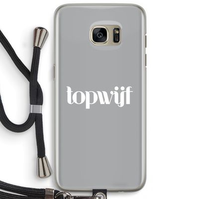 Topwijf Grijs Wit: Samsung Galaxy S7 Edge Transparant Hoesje met koord