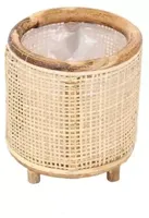 Rotan Webbing plantenmand 17x17x18cm