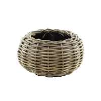 Drypot tina rotan d29h19cm grijs
