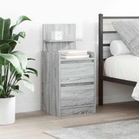 Nachtkastje met 2 lades 38x34x80 cm grijs sonoma eikenkleurig