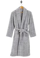 Unisex badjas hoogpolig fleece - grijstinten