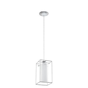 EGLO Loncino 1 hangende plafondverlichting Flexibele montage E27 Chroom, Transparant, Wit