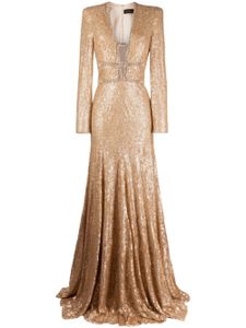 Jenny Packham robe ornée de sequins Celestia à coupe longue