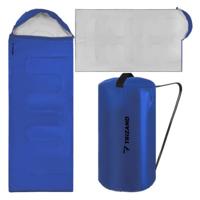 Trizand slaapzak - blauw - 200 x 75 cm - 0,9 kg - kamperen - slaapzak/dekbed - 2 in 1