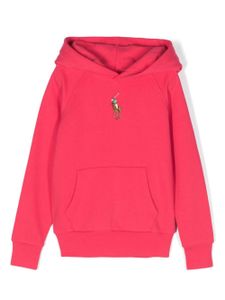 POLO RALPH LAUREN KIDS hoodie en coton mélangé à logo - Rose