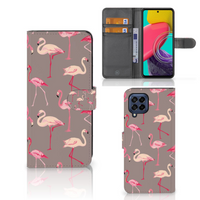 Samsung Galaxy M53 Telefoonhoesje met Pasjes Flamingo