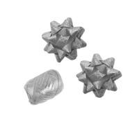 Polyband combi set glitter zilver 1 ei 2 rozet | 25 stuks